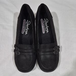 Skechers Women's Black Slip-On Memory Foam Loafers